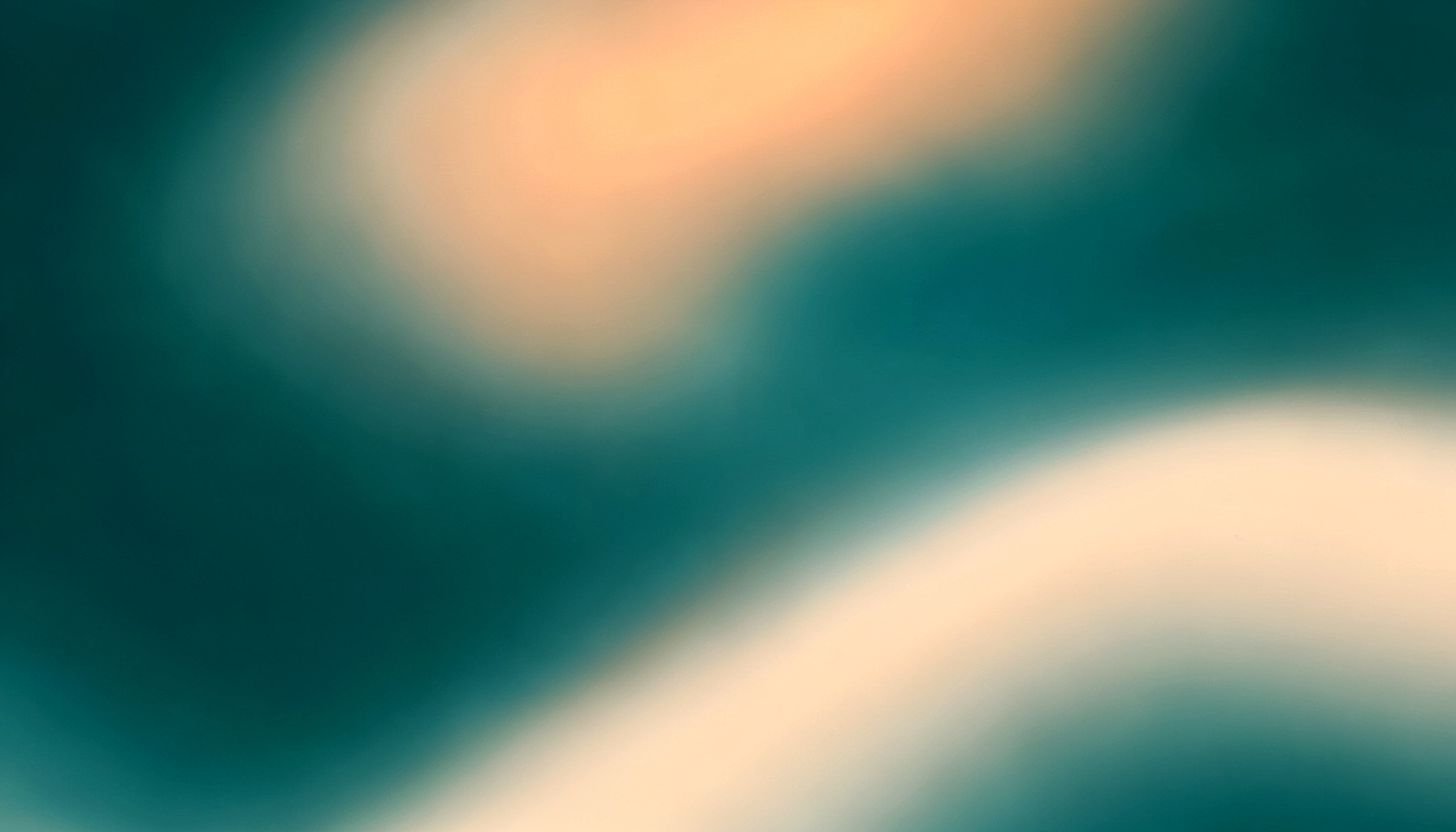 Soft abstract gradient in deep teal and warm cream tones with a gentle orange glow, evoking a calm evening atmosphere.